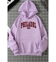Unisex Philadelphia Baskılı Sweatshirt (Lila)