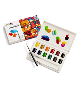 Carioca Plus Tablet Sulu Boya 12 Renk (Fırçalı) (Karışık)