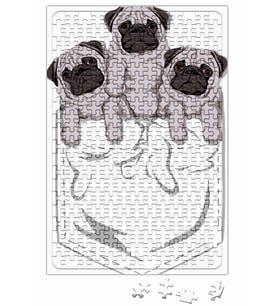 Cepte Pug Cepte Köpek Puzzle 240 Parça Yapboz