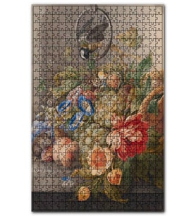 Cakapuzzle Çiçekler Meyveler Fare ve Kuş Yağlıboya Puzzle Yapboz MDF (Ahşap) (120 Parça)