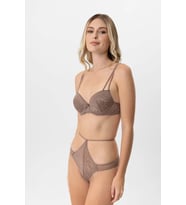 Pierre Cardin Dantelli Soft Push Up Sütyen Takım (KAHVE)