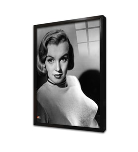 Siyah Beyaz Marilyn Monroe Çerçeveli Cam Tablo