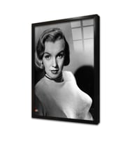 Siyah Beyaz Marilyn Monroe Çerçeveli Cam Tablo