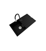 POLEX Cristalüx Granit Eviye P-03+Spiralli Siyah
