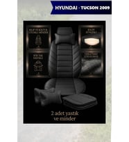 hyundai tucson 2009 Koltuk ve Kılıf uyumlu Minder Lüks Siyah Yastık 2 Minder 2 Yastık