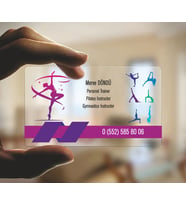 0.500 MİKRON ŞEFFAF BUZLU PVC KARTVİZİT - SPOR SALONU - 500 ADET