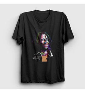 Presmono Unisex Siyah Look Bob Marley T-Shirt 265258tt