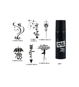 Zarif Kadın Spray Tattoo Geçici Dövme Seti Dark Sprey Dövme Kiti