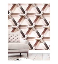 Dreamwall 3 Boyutlu Metal Blok Desenli Silinebilir Tekstil Duvar Kağıdı (Çok Renkli)