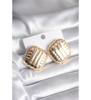 Pirinç Gold Renk İşleme Detay Kadın Küpe 5886