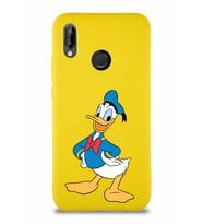 Huawei P20 Lite Soft Premier Kapak Donald Duck-C Tasarımlı Silikon Kılıf - Sarı (Şeffaf)