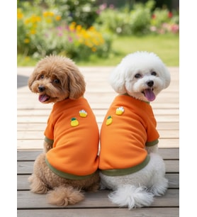 Ice Cream and Pineapple  Turuncu Haki Köpekler İçin Polar Sweatshirt