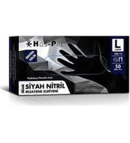 HASPET SİYAH NİTRİL ELDİVEN L BEDEN  50 ADET