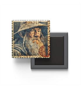 Gandalf - Baskılı Buzdolap Magneti Kare - 9x9 cm