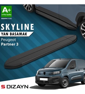 Peugeot Partner 3 Kısa Şase Skyline Siyah Yan Basamak 203 Cm 2018 Üzeri A+ Kalite