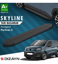 Peugeot Partner 3 Kısa Şase Skyline Siyah Yan Basamak 203 Cm 2018 Üzeri A+ Kalite