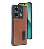 Xiaomi Redmi Note 13 Pro 4g Kılıf Sara Kartvizitli Deri Kılıf - Taba