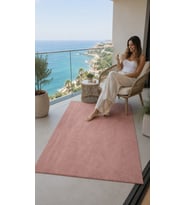 Dream Soft/Peluş Pembe Yumuşak Yüzeyli Kaymaz Makinede Yıkanabilir Halı Sultan Halı
