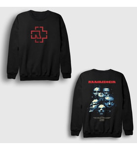 Presmono Unisex Siyah Movie V2 Rammstein Sırt Baskılı Sweatshirt 517583tt