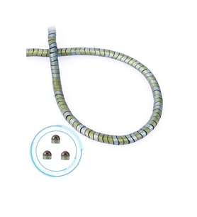 Hematit Taşı Dalgalı Rondela Kesim Mat Yeşil 4x2mm Doğal Taş Dizi
