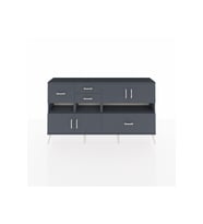 Arges Konsol 5 Raflı 4 Çekmeceli 4 Kapaklı 176x30x99 Antrasit-Antrasit
