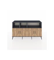 Kronos Konsol 6 Raflı 4 Kapaklı 176x59x99 Antrasit-Çam/Antrasit