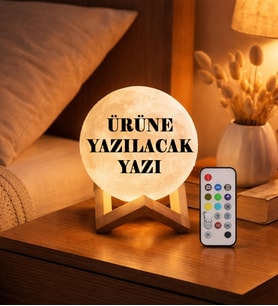LED IŞIKLI KUMANDALI AY GECE LAMBASI