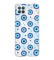 PrintiFy Oppo Reno 4 Lite  ile Uyumlu 1mm Slim Fit Nazar Boncuğu 1 Baskılı Şeffaf  Kılıf