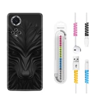 Huawei Nova Y70 Y90 Nova 9 SE  Kılıf Kablo Koruma Spiral Silikon Black Fox 1325