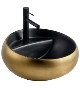 LENA TEZGAHÜSTÜ LAVABO (SİYAH ALTIN) (Siyah - Altın Rengi)
