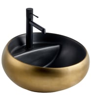 LENA TEZGAHÜSTÜ LAVABO (SİYAH ALTIN) (Siyah - Altın Rengi)