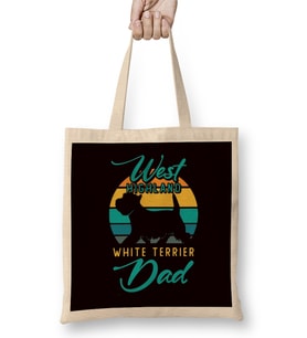 West Highland White Terrier Dad Dog Father Westie Dog Breed Bez Çanta Uzun Saplı