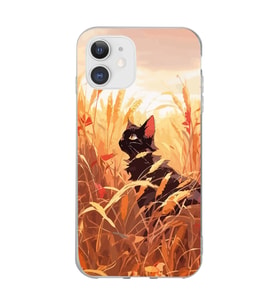 Iphone 11 Uyumlu Doğa ve Kedi Tasarımlı Şeffaf Telefon Kılıfı