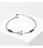 Deniz Çapalı Lacivert Silver Çelik Erkek Bileklik