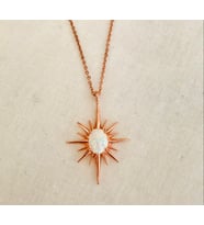 Opal Taşlı Kutup Yıldızı Gümüş Kolye Özel Gün Hediyesi