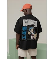 Gojo Satoru Anime Karakter Baskılı Unisex Oversize Tişört