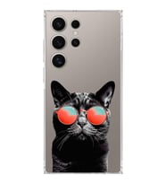 PrintiFy Galaxy S24 Ultra ile Uyumlu Kedi 3 Kamera Korumalı Şeffaf Kılıf