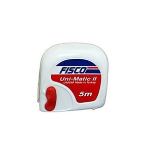 Fisco Uni Matic Şerit Metre 5 Metre (Beyaz)