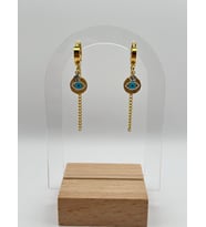 Arnes Jewelry Çelik Zirkon Taşlı Göz Sallantılı Küpe
