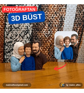 MakinaFleo Kişiye Özel 3 Kişilik Büst Figürü (7cm)