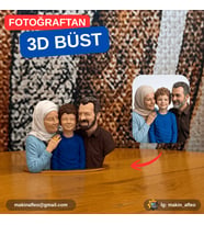 MakinaFleo Kişiye Özel 3 Kişilik Büst Figürü (7cm)