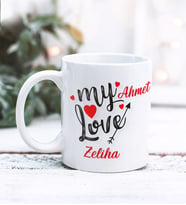 Kişiye Özel Sevgililer Günü My Love Aşkım Tasarımlı Kupa Bardak (Beyaz)
