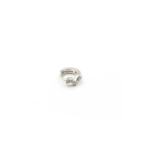 Minimal Zigzag Figürlü Zirkon Halka Piercing – Gümüş  Anti Alerjik, Rengi Solmaz