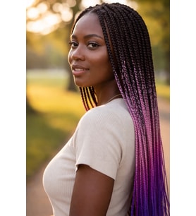 Caş Dekorasyon Siyah Üç Renk Ombreli Afrika Örgüsü Box Braid Sentetik Saç 60cm 100gr