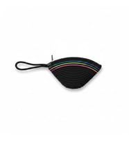 Rome Handmade Hasır Renkli Şerit Detaylı Clutch Siyah Çanta