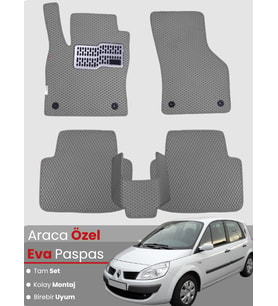 RENAULT SCENİC 2 (2002-2009) Uyumlu EVA Paspas Tam Set–Oto Paspas,Araca Özel,Kolay Montaj