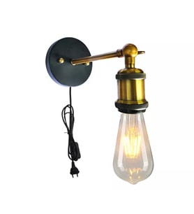 MYLİGHTS  RETRO  RUSTİK  ANAHTARLI KABLOLU FİŞLİ DUVAR APLİK HAREKETLİ MAFSALI APLİK Retro
