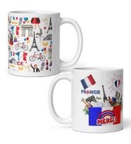 Fransa Kupa Bardak 2 Adet Seyahat Hatıra France Mug (Karışık)