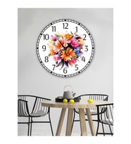 Retro Tasarımlı Duvar Saati 35x35 cm (Desenli)