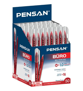 Pensan Tükenmez Kalem Büro 1.0 MM Kırmızı 50 Lİ 2270
